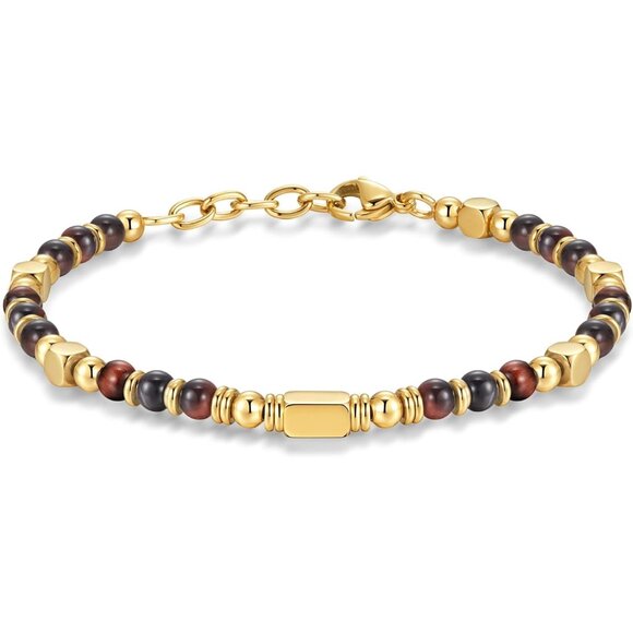 Gold & Brown Boho Beaded Bracelets for Women Trendy Jewelry Gifts for Lover, Mom - Picture 1 of 7